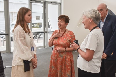 Image of Dame Patsy meeting Wellington gallerist Jhana Millers