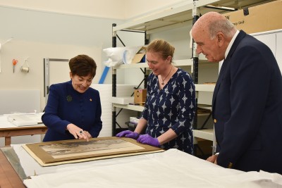 Their Excellencies were shown a sample of Te Hikoi's extensive collection of old photographs