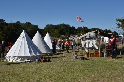 Image of a re-enactment of the British encampment