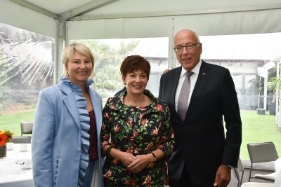Dame Patsy and Co-Chairs of the Aotearoa Circle, Vicky Robertson and Sir Chris Mace