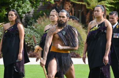Image of a warrior from the RNZN cultural party