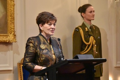 Dame Patsy speaks at the dinner