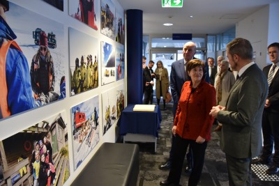 An image of Dame Patsy being briefed by Kim Ellis, Director Australian Antarctic Division