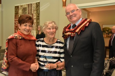 Dame Patsy Reddy with Stuart Hutchinson and Gay Hutchinson