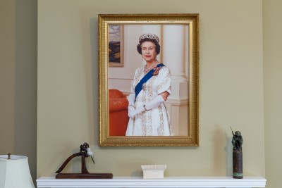 Image of a portrait of HM The Queen, taken at Government House