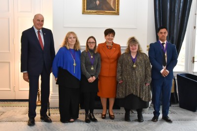 Their Excellencies with 2021 NZDSA Award winners