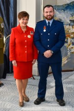 Dame Patsy with recipient Constable Scott Higby