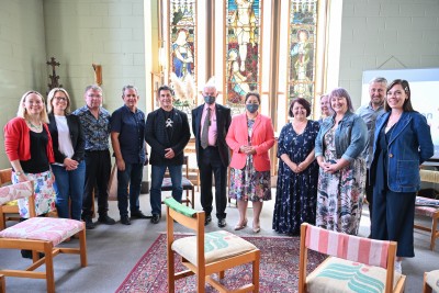 Dame Cindy and Dr Davies with staff of Wellington City Mission