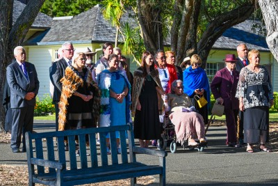 The official party moving onto Te Whare Rūnanga for the pōwhiri
