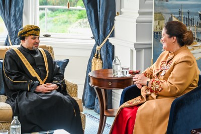His Excellency Dr Mohamed Said Khalifa Al Busaidi, Ambassador of the Sultanate of Oman, with Her Excellency Dame Cindy Kiro