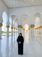 Dame Cindy at the Sheikh Zayed Grand Mosque