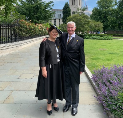 Dame Cindy and Dr Davies outside St Paul's Cathedral