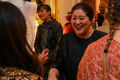 Dame Cindy mingling with the Diplomatic Corps