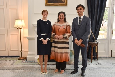 Dame Cindy, HE Ms Iona Thomas, High Commissioner for the United Kingdom of Great Britain and Northern Ireland, and her spouse Mr Matthew Thourne