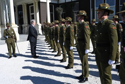 HE Mr Miguel Bauza More inspecting the Guard of Honour