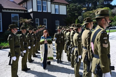HE Ms Jane Connolly inspecting the Guard of Honour