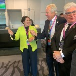 Dame Cindy teaching Sir Bill Beaumont how to poi