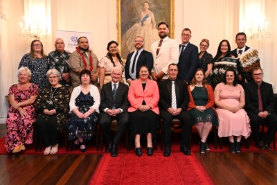 Dame Cindy Kiro, Dr Richard Davies and the recipients of the Excellence in Foster Care Awards