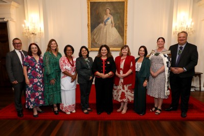 Dame Cindy with the new Members of the Executive Council and the new Parliamentary Under-Secretary