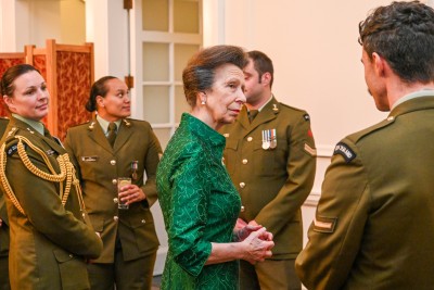 Her Royal Highness in conversation with a member of the RNZSigs