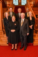 Dame Cindy Kiro and Dr Richard Davies with the attending Chief Justices