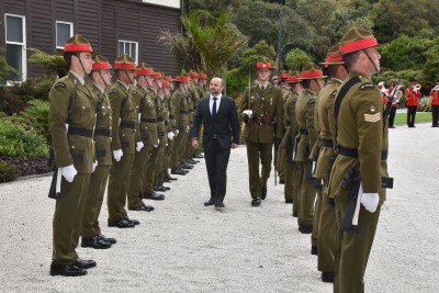 HE Mr Antonis Sammoutis inspecting the Guard of Honour