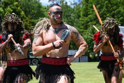 The haka performed welcoming Their Excellencies