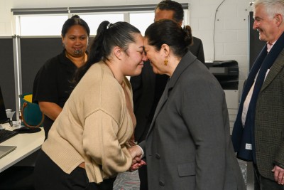 Dame Cindy is welcomed to the Wairoa Recovery Centre