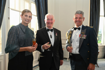 Mrs Donna Webb, HE Dr Richard Davies and Air Vice-Marshall Darryn Webb
