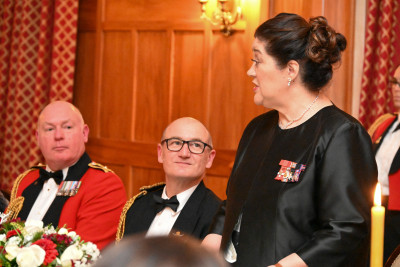 Dame Cindy speaking at the Defence Chiefs Dinner