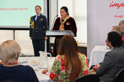 Dame Cindy addressing the gathering