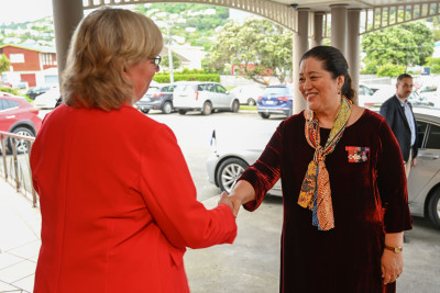 Dame Cindy farewelled by Kerry Nickels, National President of New Zealand Red Cross