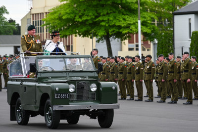 Dame Cindy inspecting the Guard of Honour