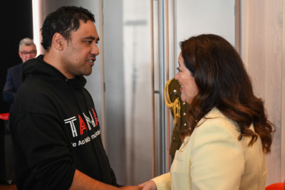 Dame Cindy meeting one of the performers