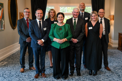 Dame Cindy and Dr Davies with the leaders of the Aotearoa Circle