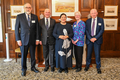 Dame Cindy and Dr Davies with the official party