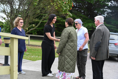Dame Cindy and Dr Davies meeting staff of the Chatham Islands Health Centre