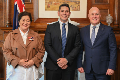 Dame Cindy, Hon James Meager, and Rt Hon Christopher Luxon