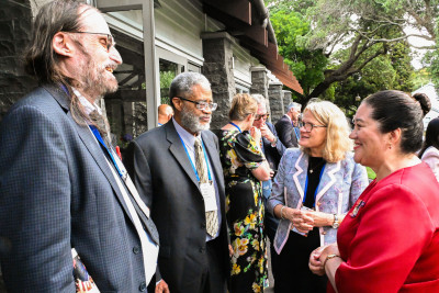 Dame Cindy meeting members of the delegation