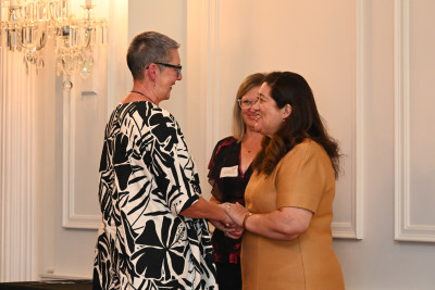 Dame Cindy with Sue Haldane