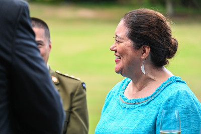 Dame Cindy in conversation with guests