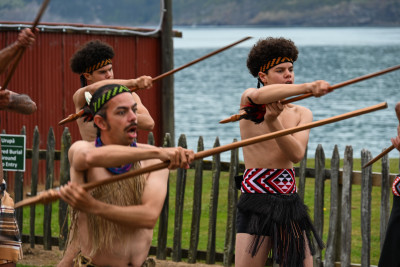 Young warriors taking part in the wero