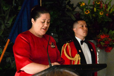 Dame Cindy delivering her speech