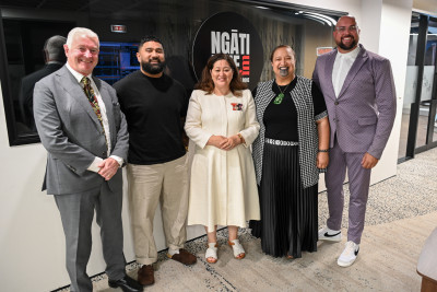 Their Excellencies with hosts Phoenix Ruka, Marcia Hopa and Luke Bird