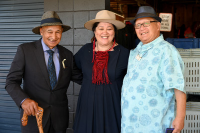 Dame Cindy with Wikitoria Te Whata and Albert Tana