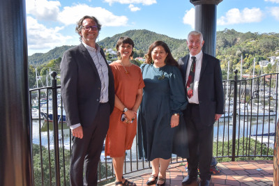 Dame Cindy and Dr Davies with Dr Joost de Bruin and Larissa McMillan