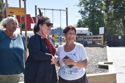 Dame Cindy met residents of Te Kohekohe Community Housing Development