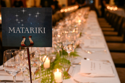 The ballroom set up waiting for guests to arrive