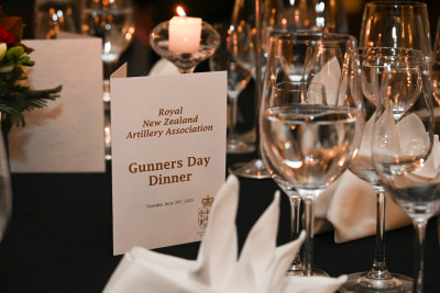 The table set up for dinner