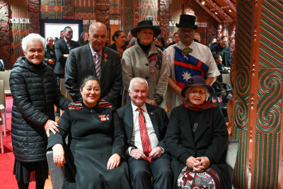 Inside Mataatua at Te Mānuka Tūtahi Marae